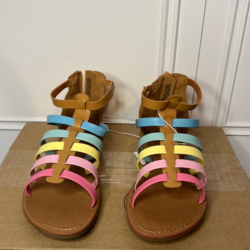 NWT Childrens place size 1 girls multi colored sandals